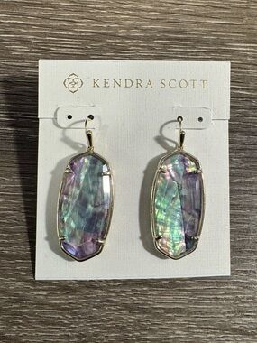 Kendra Scott Iridescent Shell Gia Drop Earrings - Gold